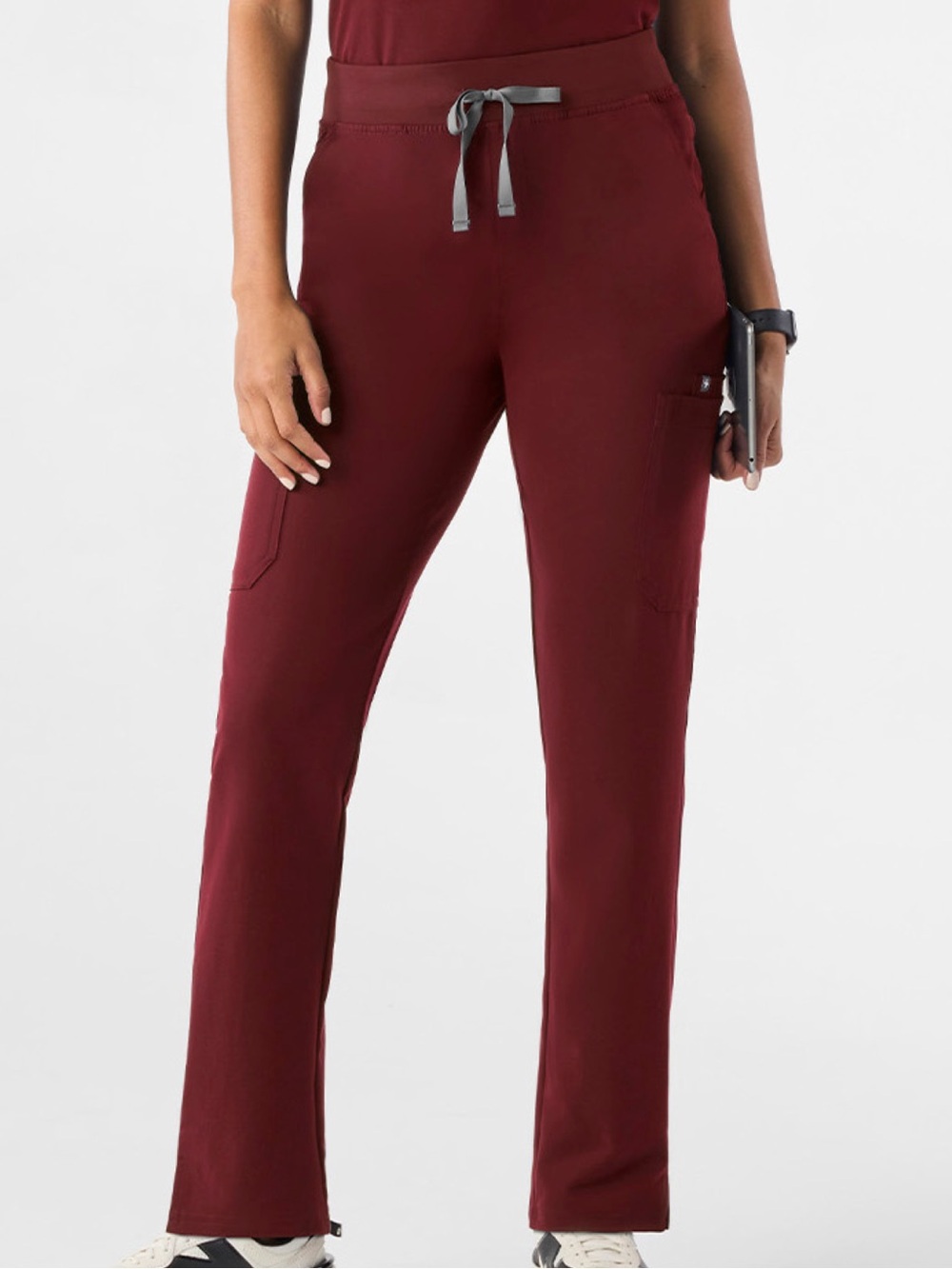 FIGS | Yola Burgundy High-Rise Slim Scrub Pants